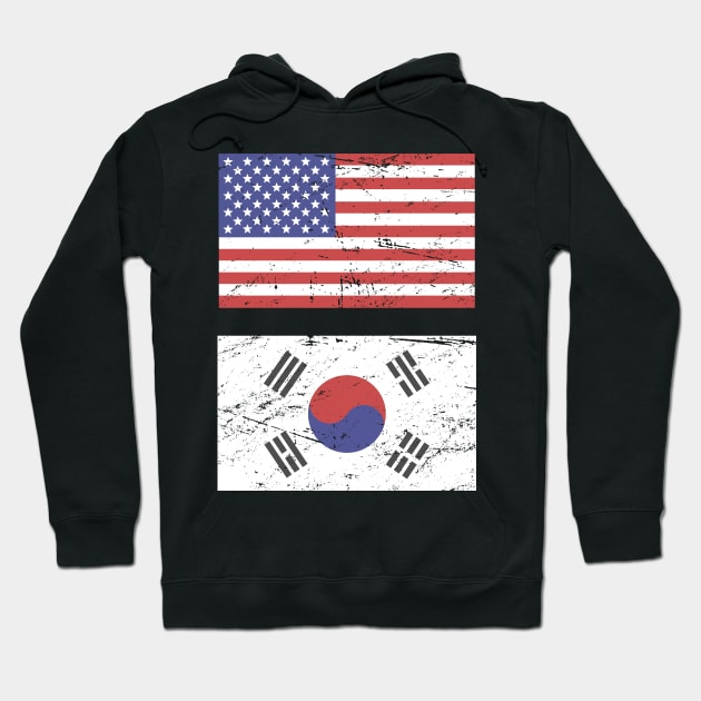 United States Flag & South Korea Flag Hoodie by MeatMan